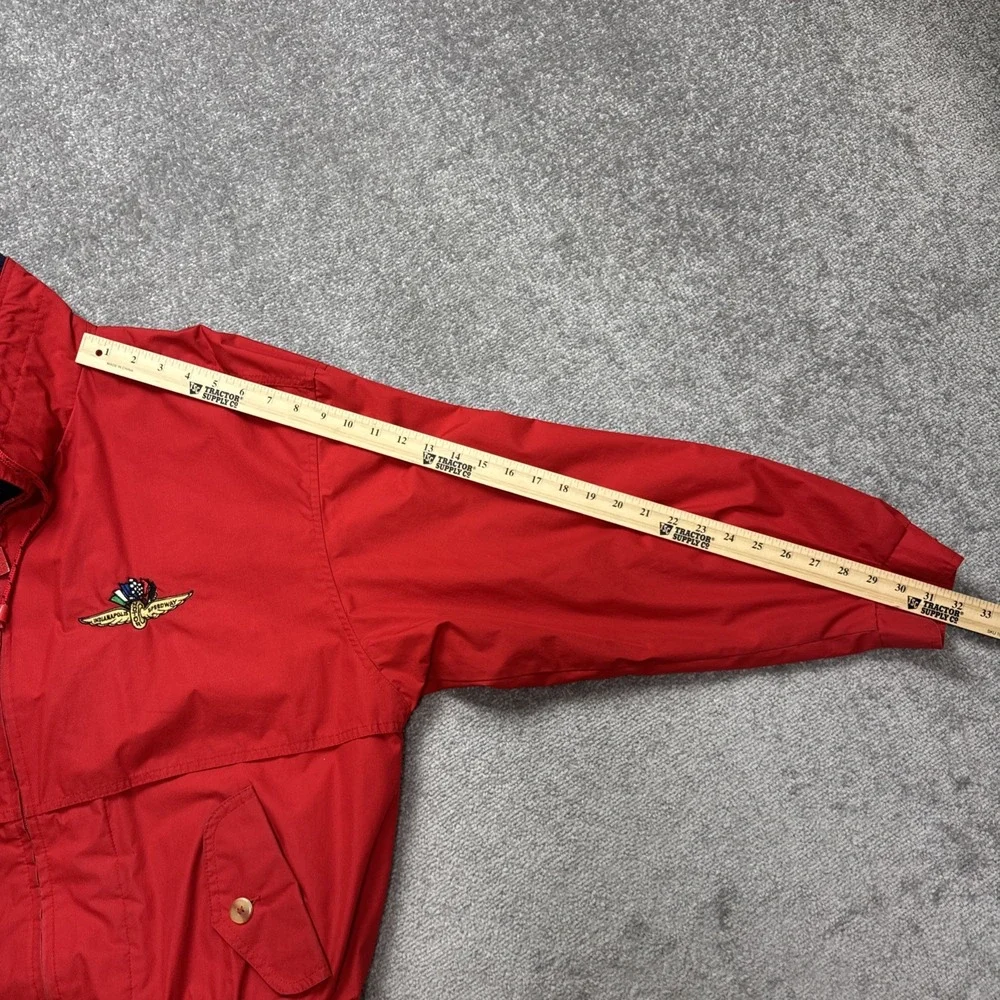 Vintage Large Hoosier Corvette Coat Indianapolis Motor Speedway Red Embroidered